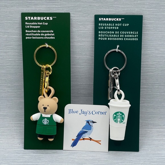 Starbucks Other - Starbucks Stopper Keychain for Reusable Cup Bearista Green Christmas 2025 Set 2